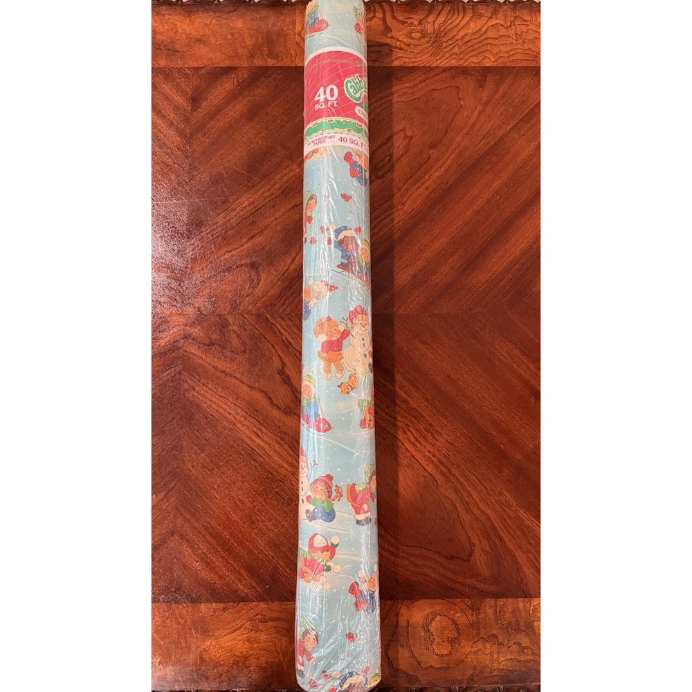 VTG 1983 Cabbage Patch Kids Christmas Gift Wrap 40 Sq Ft NOS 1 Roll